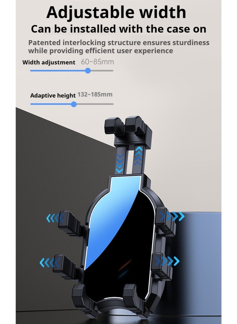 ويل آب حامل هاتف للدراجة، حامل هاتف للدراجة النارية، حامل كاميرا هاتف متين قابل للتعديل، 8 مخالب لتثبيت الهواتف الذكية مقاس 5.0 بوصة - 7.0 بوصة بإحكام، دعامة تثبيت على مقود الدراجة النارية والدراجات الكهربائية والدراجات الرباعية والسكوتر - Image 5