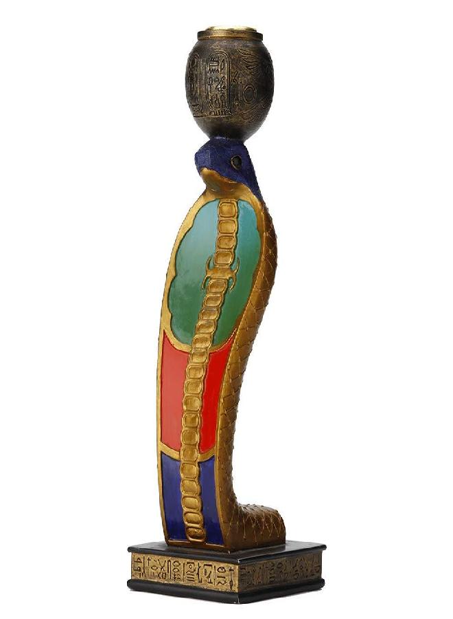 Veronese Design 8.5 Inch Egyptian Uraeus Cobra Candle Holder Hand Painted Polyresin Snake Figurine Sculpture - Image 1
