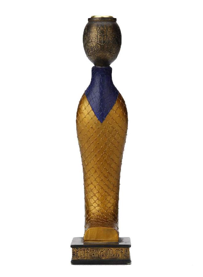 Veronese Design 8.5 Inch Egyptian Uraeus Cobra Candle Holder Hand Painted Polyresin Snake Figurine Sculpture - Image 2
