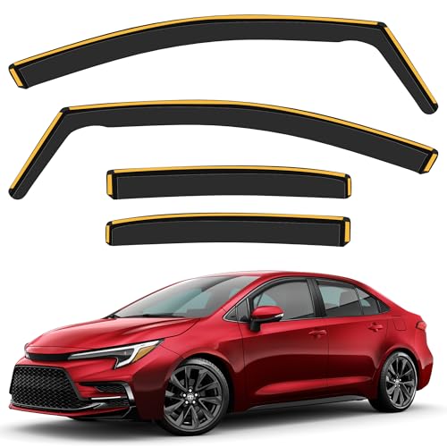 CXZHAZD Shatterproof inChannel Rain Guards for Toyota Corolla Sedan 20202025 Clipon Window Deflectors Vent Window Visors Rain Sun Wind Guards Shade Deflectors 4 pcs - Image 1