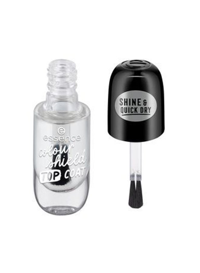 Essence Colour Shield Top Coat 8ml | Quick Dry Formula | Protects Nails from Discoloration | Long Lasting High Gloss Gel Finish | Vegan Clean Beauty Nail Care | 8 ml (Pack of 1) Clear - Image 2