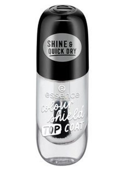 Essence Colour Shield Top Coat 8ml | Quick Dry Formula | Protects Nails from Discoloration | Long Lasting High Gloss Gel Finish | Vegan Clean Beauty Nail Care | 8 ml (Pack of 1) Clear