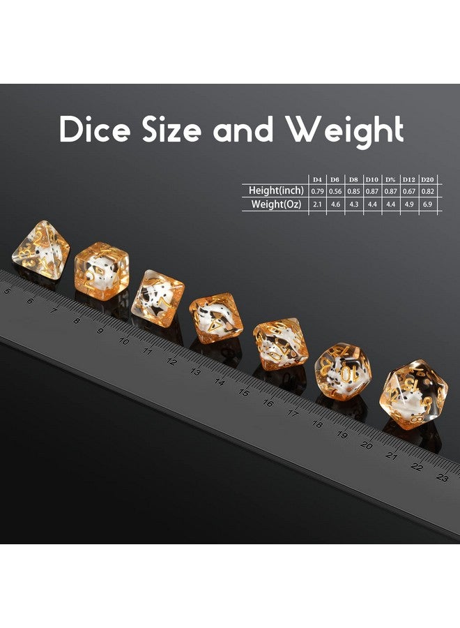 دي أن دي أن دي نرد DND من Cow، نرد DNDND من الراتنج مكون من 7 قطع مع حقيبة مخملية لألعاب تقمص الأدوار Dungeons and Dragons وألعاب الطاولة (Cow) - Image 4