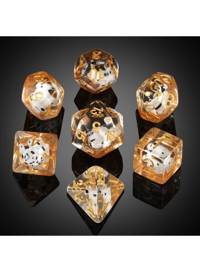 دي أن دي أن دي نرد DND من Cow، نرد DNDND من الراتنج مكون من 7 قطع مع حقيبة مخملية لألعاب تقمص الأدوار Dungeons and Dragons وألعاب الطاولة (Cow) - Image 3