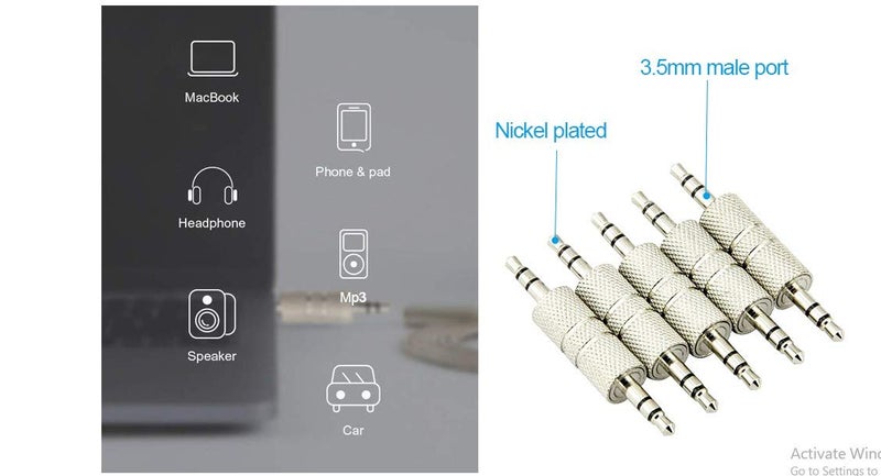Aeoss 3.5mm Stereo Male to 3.5mm Male Audio Headphone Adapter Jack Coupler Connector-Dual Pack for Enhanced Connectivity and Convenience (2 Pcs Set) - Image 4