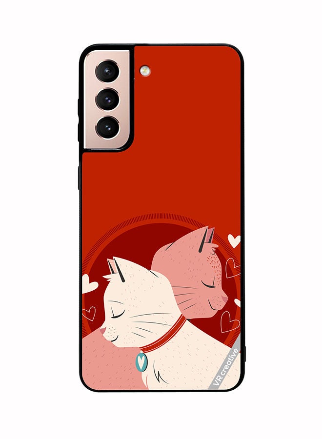 VR CREATIVE Protective Case Cover For Samsung Galaxy S21 5G Love Cats Design Multicolour - Image 1