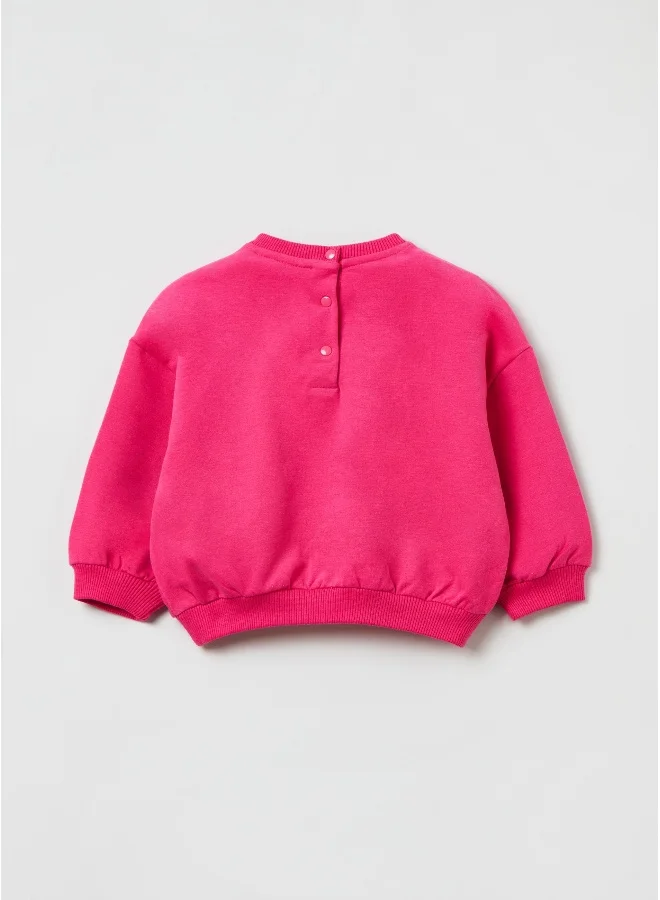 Ovs Ovs Housebrand French Terry Sweatshirt With Embroidered Flowers