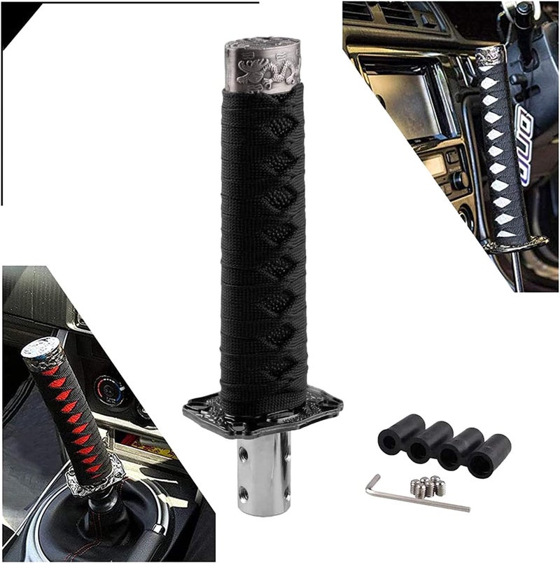 Wear resistant Universal Gear Shift Knob Sword Shift Knobs Katana Samural Shift Gear Lever Compatible with Manual Cars Most Automatic Cars with 4 Adapters Black Black Market mainstream color picks - Image 1
