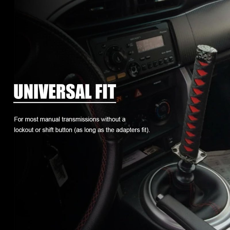Wear resistant Universal Gear Shift Knob Sword Shift Knobs Katana Samural Shift Gear Lever Compatible with Manual Cars Most Automatic Cars with 4 Adapters Black Black Market mainstream color picks - Image 4