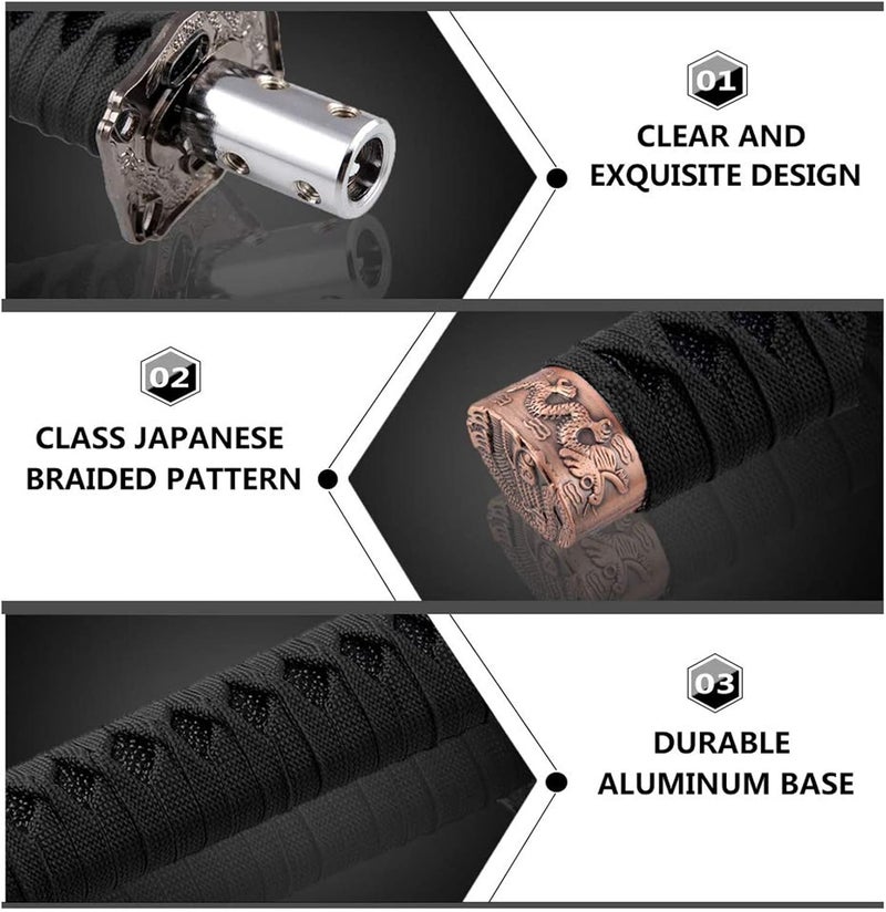 Wear resistant Universal Gear Shift Knob Sword Shift Knobs Katana Samural Shift Gear Lever Compatible with Manual Cars Most Automatic Cars with 4 Adapters Black Black Market mainstream color picks - Image 3