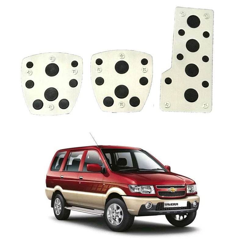 Oshotto 3 Pcs Non-Slip Manual CS-08 Car Pedals Kit Sports Pad Covers Set Compatible with Chevrolet Tavera (Black) - Image 1