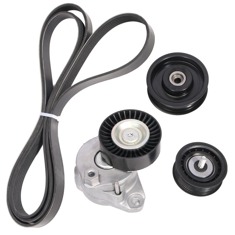 Drive Belt Tensioner and Idler Pulley Serpentine Belt kit for MercedesBenz GLK350 E550 E350 CLK350 GL450 GL550 SLK300 C280 CLS550 S550 SL550 R350 0611 2722021419 2722000270 2722021019 6pk2404