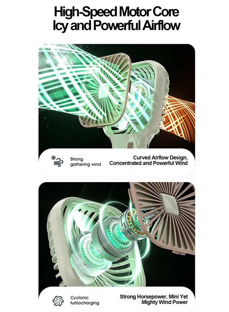 linkship Portable High-Speed Handheld Fan – Compact, Powerful, and Elegantly Retro with Long-Lasting Battery, 6 Speed Settings, and Ultra-Quiet Operation for Travel, Hiking, and Outdoor Use - Image 5