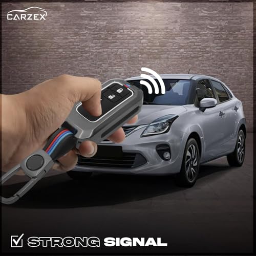 Carzex Car Key Cover Compatible with Suzuki Swift, Dzire, WagonR, Baleno, Ertiga, Alto, Brezza, Ignis, Ciaz, Celerio – 2 Button Metal + Silicone Protective Shell (DZIRE 3 BUTTON) - Image 4