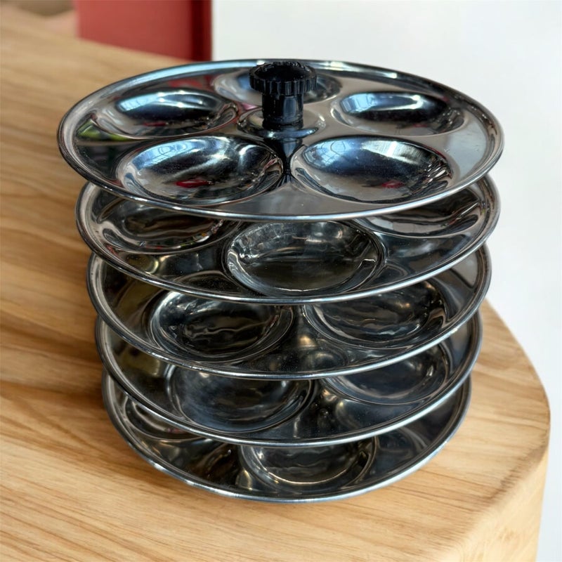 GBW Stainless Steel Mini Idli Stand, 5x5 Plates, Standard Size, Pressure Cooker Compatible - Image 2