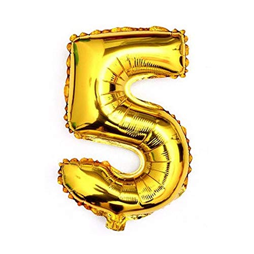LB L B Gold 5 Balloon Number for 5th Birthday - Large, | Number 5 Balloon with Gold Confetti Balloons | 5 Birthday Balloon for 5 Year Old | 5 Foil Party Balloon for 5th Birthday Decorations girl, Boy - Image 2