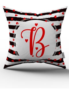 Cango Home Black and White Valentine's Day Red Heart Patterned Letter Throw Pillow Pillow Case B 