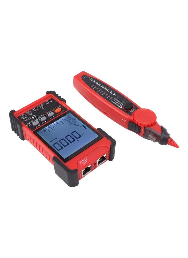 Thoraya - 2 in 1 Network Cable Tester Digital Multimeter LCD Screen Network Wire Finder Kit for Metal Cable Mapping Tracing Red - Image 1