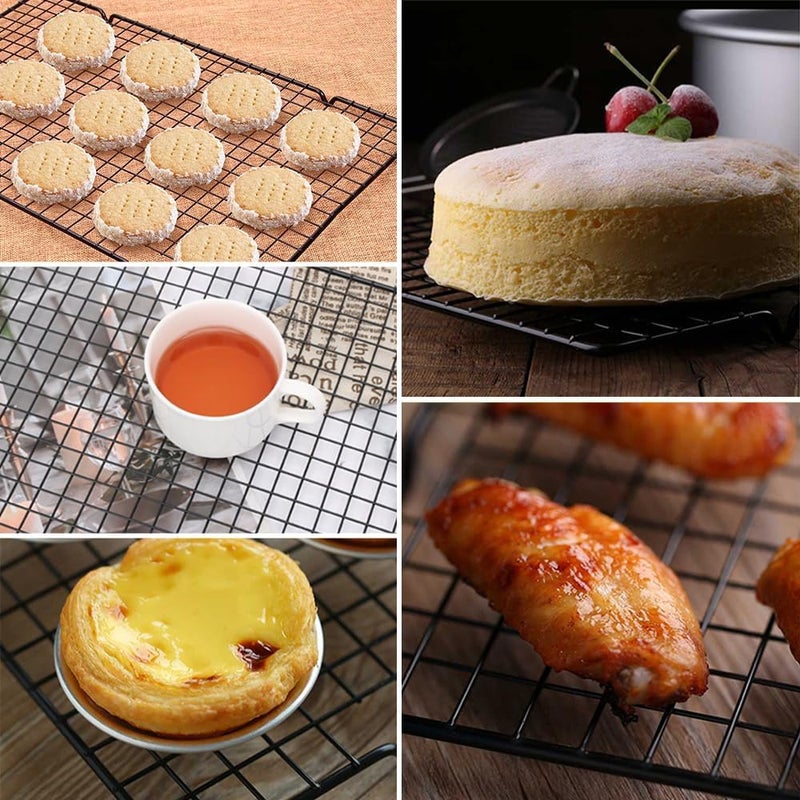 Stainless Steel Cooling Rack 38x25cm – Baking, Frying & Roasting Wire Rack – Oven-Safe Nonstick Grid for Cookies & Chicken (One piece) - Image 3