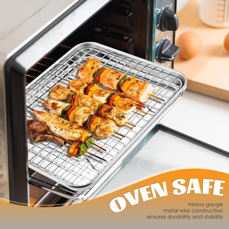 Stainless Steel Cooling Rack 38x25cm – Baking, Frying & Roasting Wire Rack – Oven-Safe Nonstick Grid for Cookies & Chicken (One piece) - Image 2