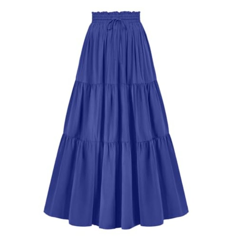 Renaissance Maxi Tiered Ruffle Skirt High Waisted Medieval Skirt for Women Ren Faire - Image 1