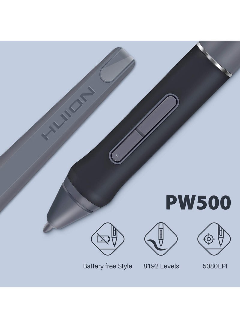 HUION HS611 Graphics Drawing Tablet 10X6 inch with 8192 Levels Battery-Free Pen, 8 Multimedia Keys and 10 Press Keys, Support Android, Ideal Use for Distance Education and Wed Conference Grey - Image 4