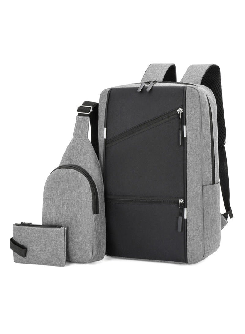ETG 3-Piece Business Men's Large-Capacity Backpack, Shoulder Bag, Clutch Bag - Image 1