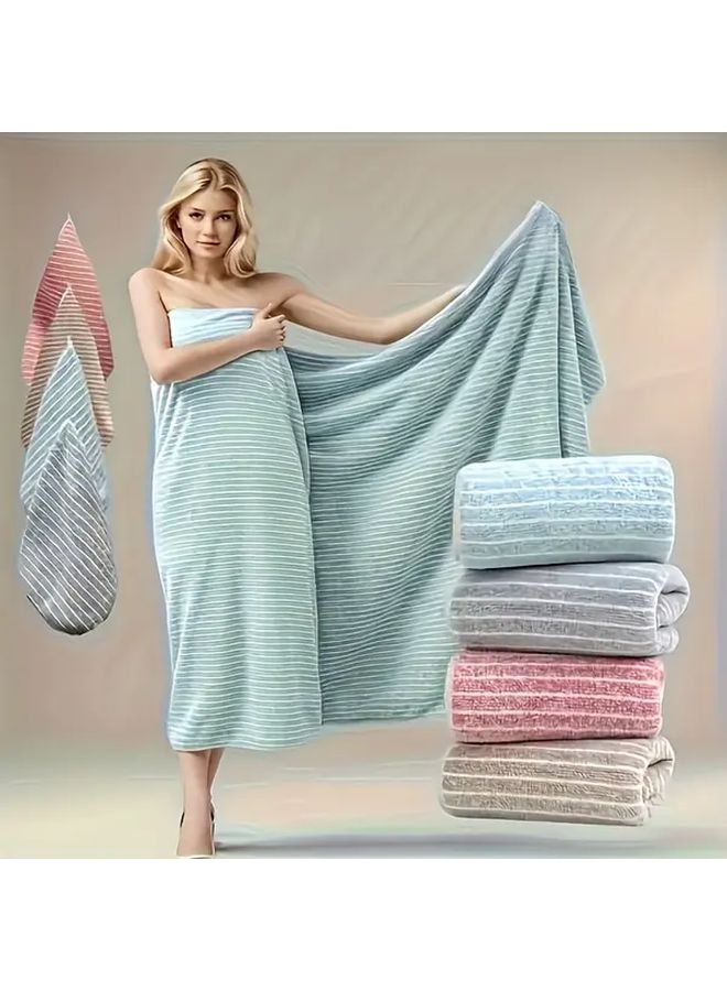 Pink 2pc Ultra Soft Quick Dry Bath Towel Set with Face Cloth - Image 3