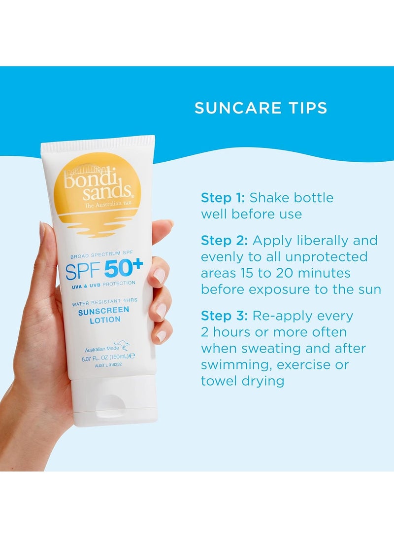 BONDI SANDS Sunscreen Lotion SPF 50 Non Greasy Broad Spectrum Formula Moisturizes and Protects Skin Water Resistant Up To 4 Hours and Cruelty Free Coconut Beach Scent 150 mL 5 07 Oz - Image 2