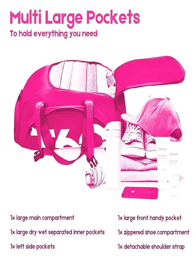 Shasvi Polyester 22 Cms Multi Purpose T60 Travel Duffle Bag Lightweight Waterproof Backpack Carry Luggage Bag with Shoe Compartment (Hot Pink) - Image 3