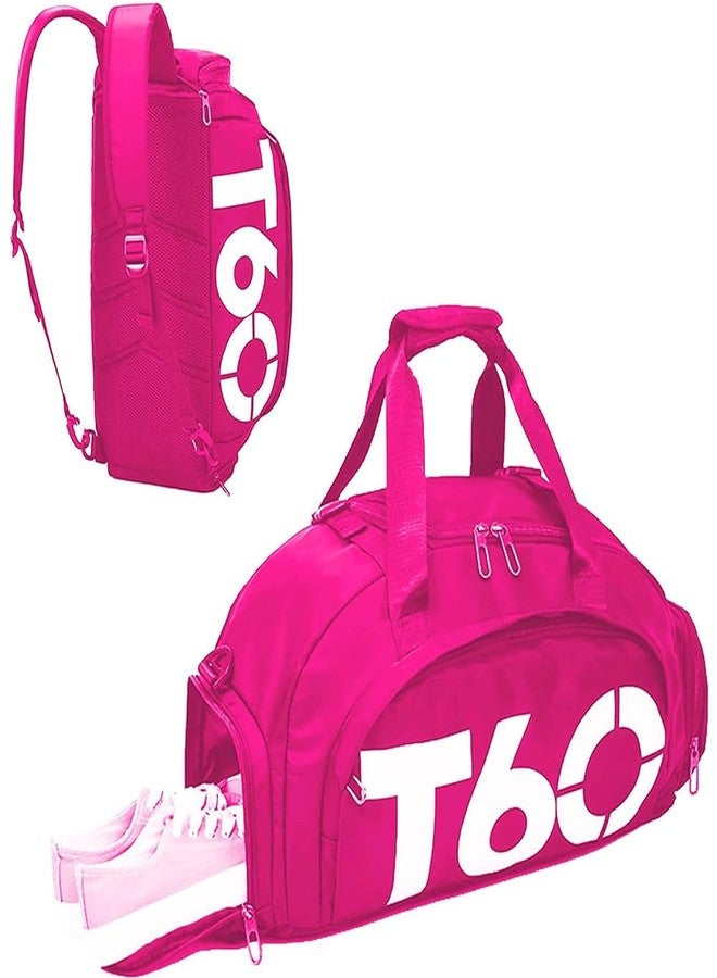 Shasvi Polyester 22 Cms Multi Purpose T60 Travel Duffle Bag Lightweight Waterproof Backpack Carry Luggage Bag with Shoe Compartment (Hot Pink) - Image 2