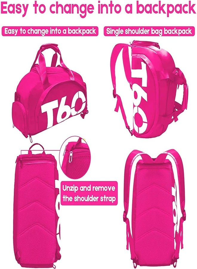 Shasvi Polyester 22 Cms Multi Purpose T60 Travel Duffle Bag Lightweight Waterproof Backpack Carry Luggage Bag with Shoe Compartment (Hot Pink) - Image 4