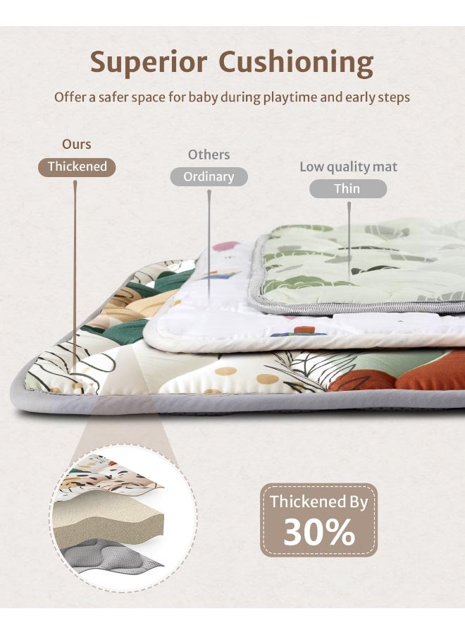 Blissful Diary Baby Play Mats for Floor, 47x47 Inch Playpen Mat, Thicker Padding Foam Playmats for Babies and Toddlers Infants, Modern Abstract - Image 4
