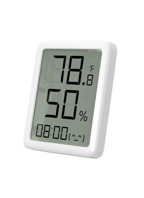 Digital Hygrometer Thermometer, Indoor Humidity Sensor with Large LCD Display Humidity and Temperature Monitor LCD Humidity and Temperature Sensor for Home,Babyroom,Bedroom,Elderly Room(White)