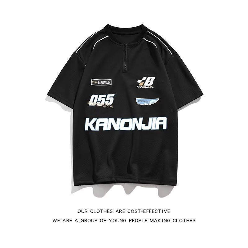 Generic Motorcycle Short Sleeve Tee Mens Urban Designer Black  - Image 1