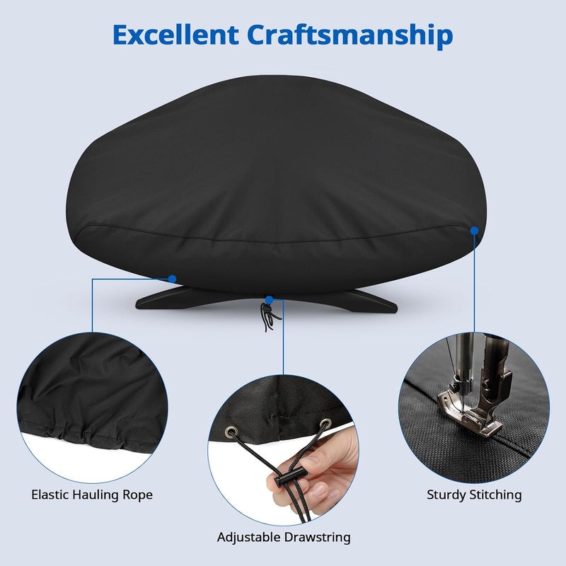 SunPatio Outdoor Grill Cover for Weber Q 100/1000 Series Gas Grills, Waterproof Barbecue Cover, Compared to Weber 7110, Black - Image 4