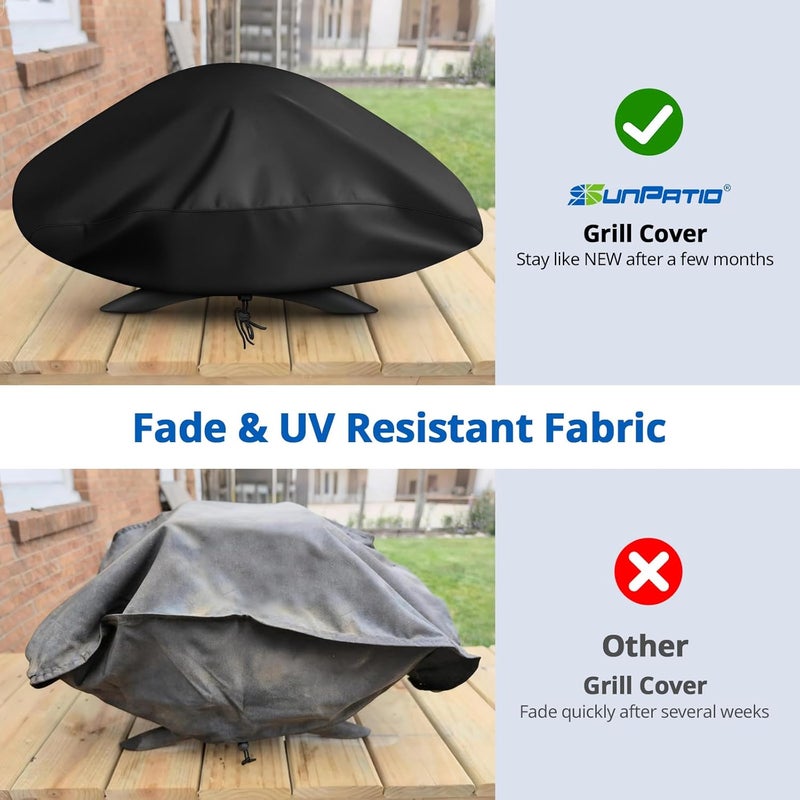 SunPatio Outdoor Grill Cover for Weber Q 100/1000 Series Gas Grills, Waterproof Barbecue Cover, Compared to Weber 7110, Black - Image 3