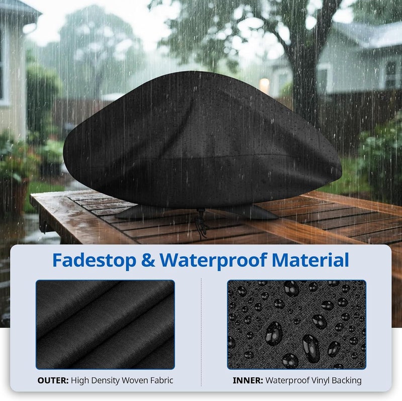 SunPatio Outdoor Grill Cover for Weber Q 100/1000 Series Gas Grills, Waterproof Barbecue Cover, Compared to Weber 7110, Black - Image 5