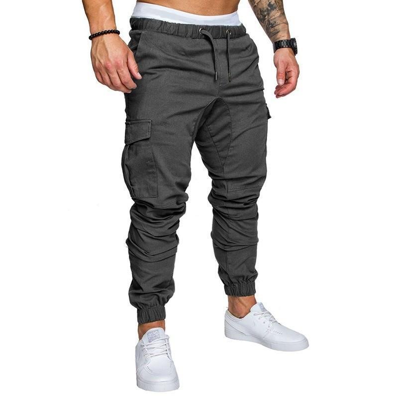 Mens Long Straight Casual Jeans Joggers solid color  - Image 2