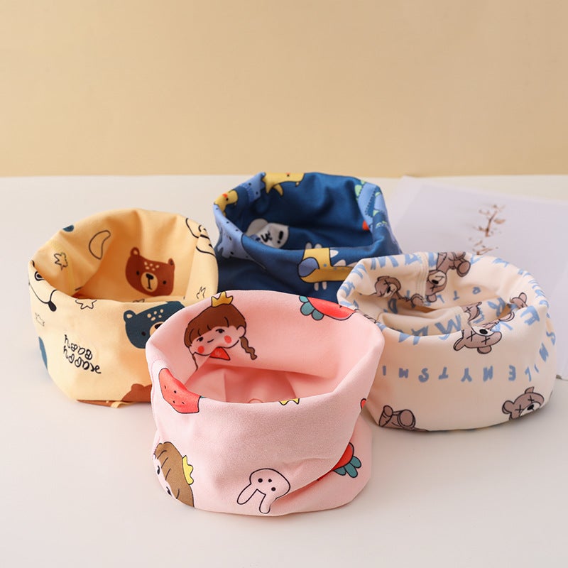 Children'S Scarf Girl'S Thickened Baby'S Cartoon Scarf Infant'S Pullover Windproof Warm Neck Sleeve - Image 2