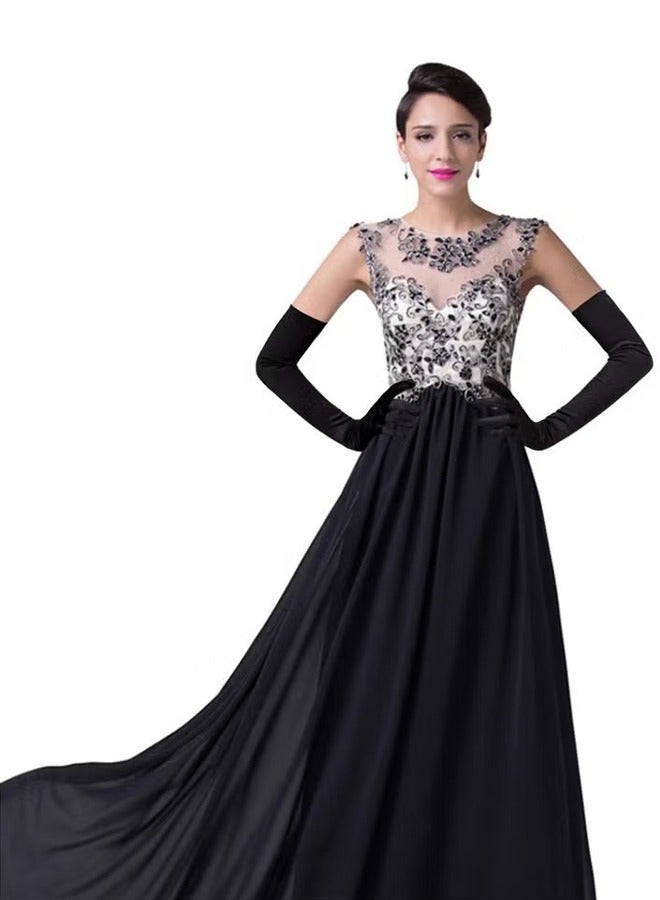 اتش واي قفازات الساتان ذات الكوع الطويل ، قفازات طويلة قابلة للتمدد 21 بوصة 1920s قفازات أوبرا قفازات مسائية للرقص حفلة قفاز للنساء - Image 5