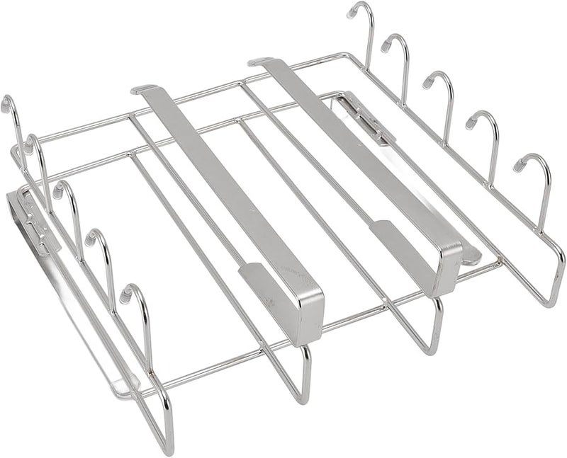 Silver Under Cabinet Hanging Shelf With Hooks For Cutting Boards Cups Kitchen Utensils - Image 5
