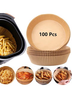 Arabest Air Fryer Disposable Paper Liner, 100PCS Non-stick Disposable Liners, Baking Paper for Air Fryer Oil-Proof, Water-Proof, Food Grade Parchment for Baking Roasting Microwave (100PCS-6.3 Inch)  - Image 1