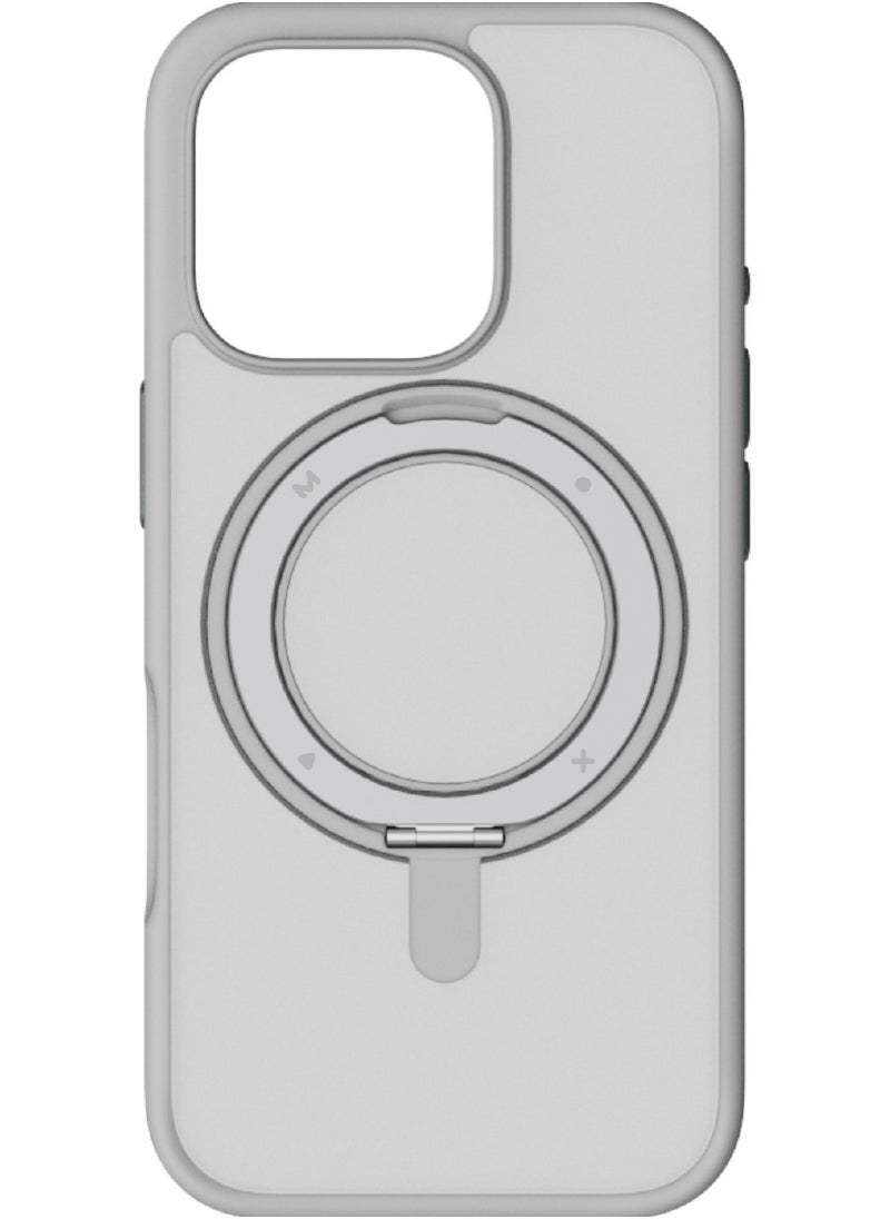 Momax - Roller Magnetic for iPhone 16 Pro MAX Case Cover with 360 Rotatable Kickstand - Grey - Image 1