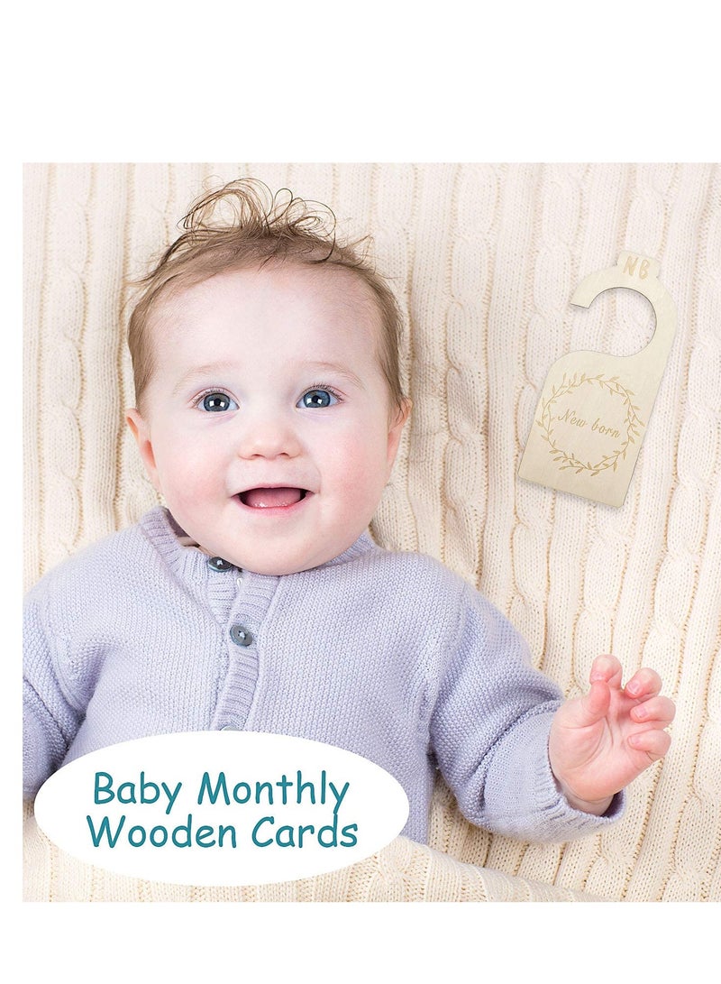 SYOSI Wood Baby Closet Divider Wooden Baby Closet Organizers Hanging Closet Dividers from Newborn Infant to 24 Months Home Nursery Baby Clothes - Image 3