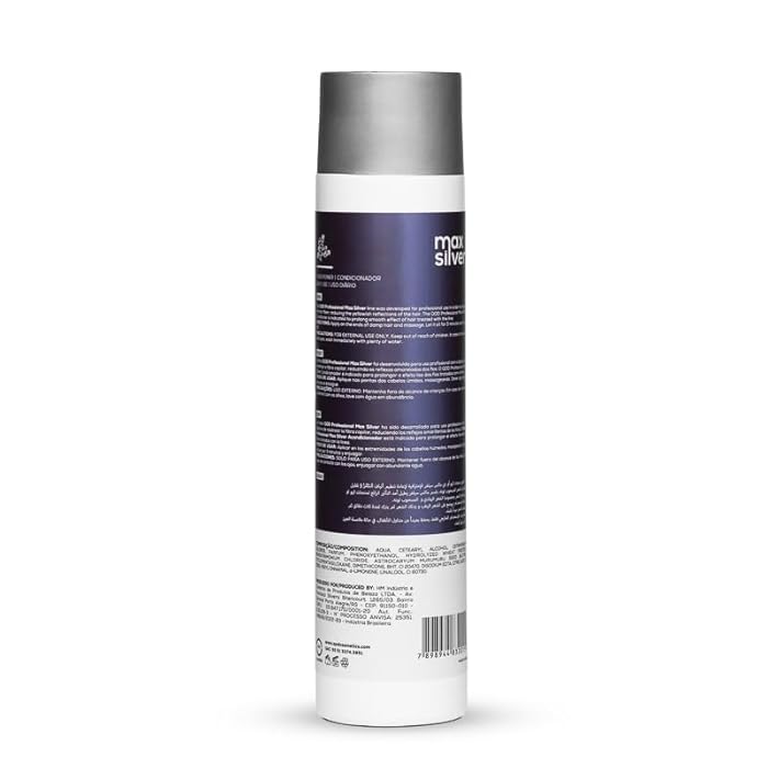 QoD PRO Max Silver Hair Conditioner, For Blonde, Streaked & Gray Hair with Violet Pigments, Wheat Protein & Murumuru Butter, Prolongs Smooth Straightened Effect & Realigns Hair Fiber, 10 oz (300 ml) - Image 3