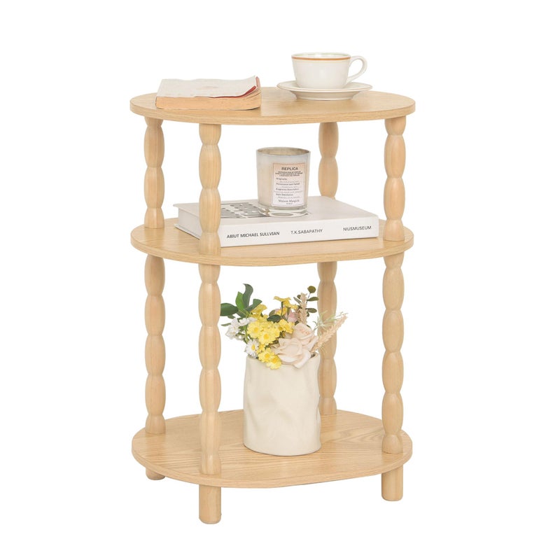 MaxSmeo End Table, Small Oval Side Table for Small Spaces, Modern Night Stand Accent Table for Living Room, Bedroom, Natural - Image 1