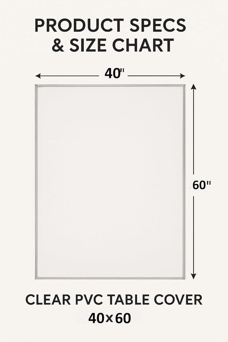 STITCHNEST PVC Transparent 4 Seater Dining Table Cover Without Lace (40X60 Inch) - Rectangular - Image 5