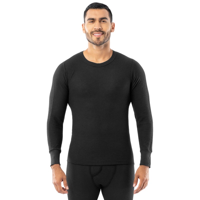Indera Men's Traditional Waffle Thermal Underwear Long Sleeve Shirt, Black, 4X - Image 5