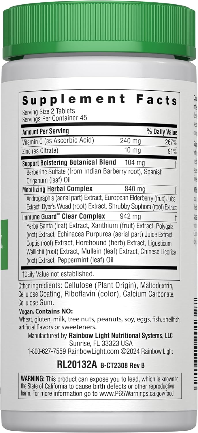 Rainbow Light Counter Attack Immune Support Dietary Supplement Provides Immune Support With Vitamin C Zinc and 3 Targeted Herbal Blends Vegan and Gluten Free 90 Count - Image 3
